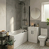 Arezzo Modern Matt Black Complete Bathroom Suite with Vanity, Bath, & Curved Screen