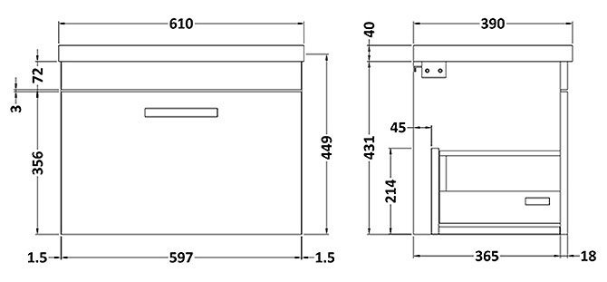 Arezzo Modern Matt Black Complete Shower Bath Suite with Vanity Unit & Toilet