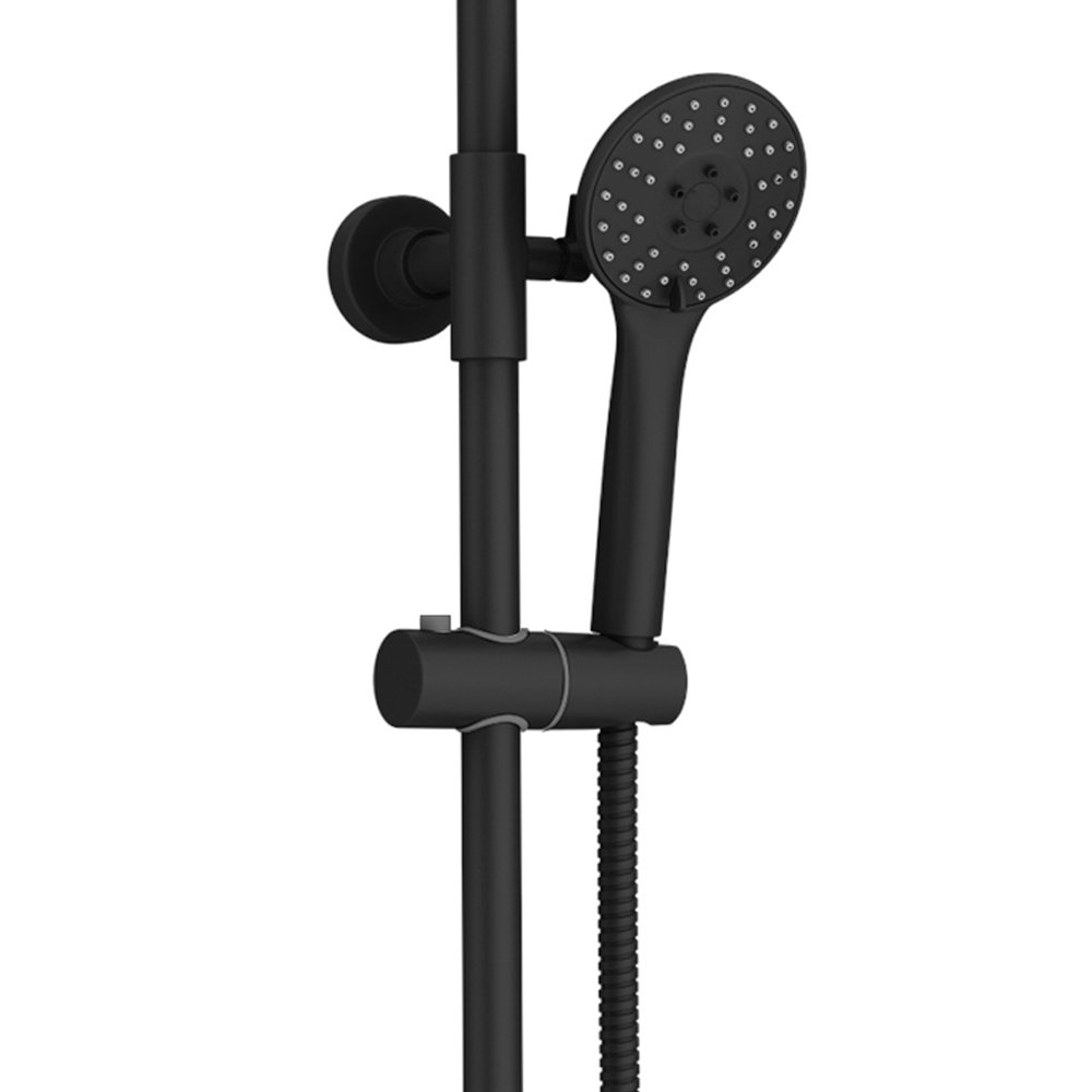 Arezzo Modern Round Thermostatic Shower (300mm Head Matt Black
