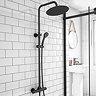 Arezzo Modern Round Thermostatic Shower (300mm Head - Matt Black)