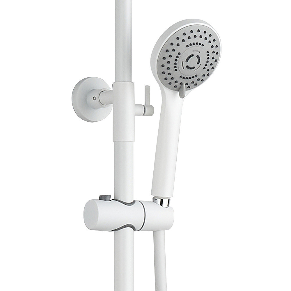 Arezzo Modern Round Thermostatic Shower 300mm Head Matt White