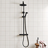 Arezzo Modern Round Thermostatic Shower - Matt Black