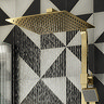 Arezzo Modern Square Thermostatic Shower (300 x 300mm Head - Brushed Brass)  Standard Large Image