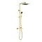 Arezzo Square Thermostatic Shower - Brushed Brass  Profile Large Image