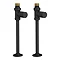 Arezzo Modern Straight Radiator Valves inc. 180mm Stand Pipes - Matt BlackArezzo Modern Straight Rad