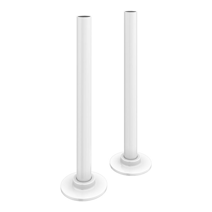 Arezzo Modern Straight Radiator Valves inc. 180mm Stand Pipes - White  Feature Large Image