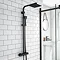 Arezzo Modern Square Thermostatic Shower - Matt Black Large Image