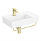 Arezzo Modern Wall Hung Basin 1TH - 610 x 380mm with Brushed Brass Towel Rail