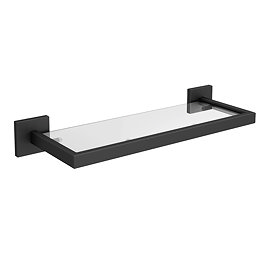 Arezzo Modern Wall Mounted Glass Shelf Matt Black