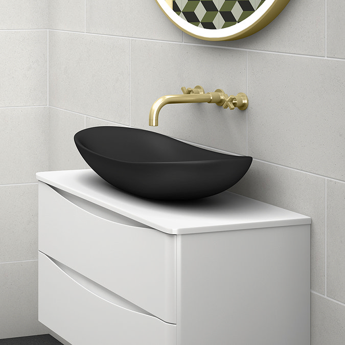 Arezzo Oval Counter Top Basin (620mm Wide - Matt Black)