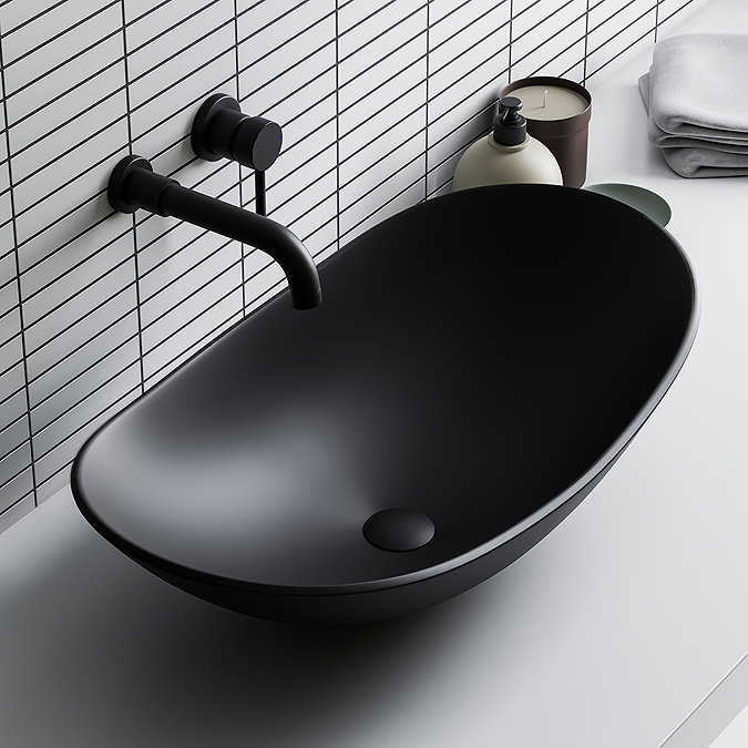 Arezzo Oval Counter Top Basin (620mm Wide - Matt Black)