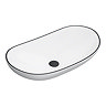Arezzo Oval Counter Top Basin (620mm Wide - Matt White with Black Trim)