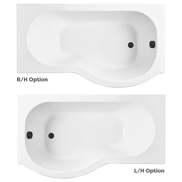 Arezzo P-Shaped Shower Bath (1700mm with Screen + Front Panel)  Profile Large Image