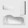 Arezzo P-Shaped Shower Bath (1700mm with Screen + Front Panel)