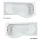 Arezzo 1700mm P-Shaped Shower Bath with Screen & Front Panel - Matt Black