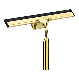 Arezzo Polished Gold Shower Squeegee + Holder Medium Image