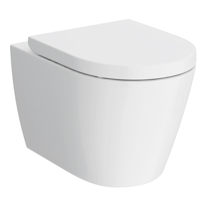 Arezzo Rimless Wall Hung Toilet (incl. Soft Close Seat with Matt Black Hinges)