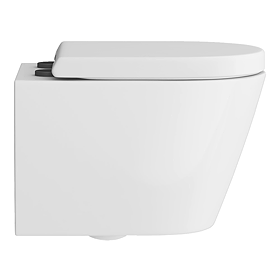 Arezzo Rimless Wall Hung Toilet (incl. Seat with Matt Black Hinges)