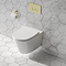 Arezzo Rimless Wall Hung Toilet (incl. Slim Soft Close Seat with Brushed Brass Hinges)