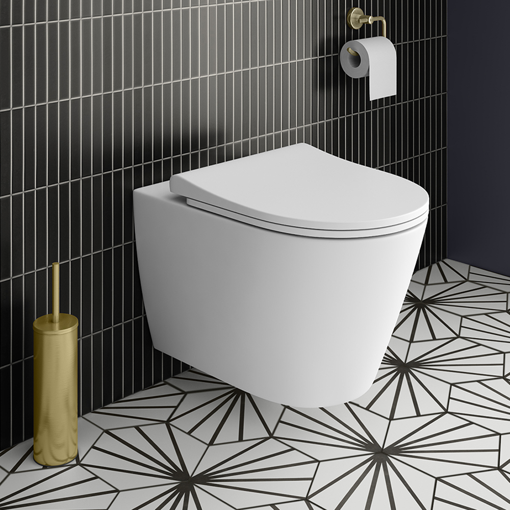 Arezzo Rimless Wall Hung Toilet (incl. Slim Soft Close Seat with