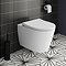 Arezzo Rimless Wall Hung Toilet (incl. Slim Soft Close Seat with Matt Black Hinges)
