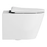 Arezzo Rimless Wall Hung Toilet (incl. Slim Soft Close Seat with Matt Black Hinges)