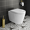 Arezzo Rimless Wall Hung Toilet (incl. Soft Close Seat with Brushed Brass Hinges)