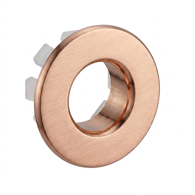 Arezzo Rose Gold Basin Overflow Cover Insert Hole Trim