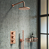 Arezzo Rose Gold Round Modern Triple Concealed Shower Valve  Feature Large Image