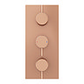Arezzo Rose Gold Round Modern Triple Concealed Shower Valve  In Bathroom Large Image