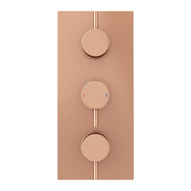 Arezzo Rose Gold Round Modern Triple Concealed Shower Valve  In Bathroom Large Image