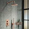 Arezzo Rose Gold Round Modern Twin Concealed Shower Valve with Diverter Feature Large Image