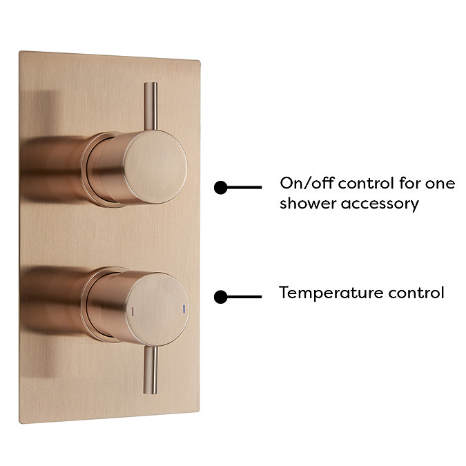 Arezzo Rose Gold Round Shower Package with Concealed Valve + Ceiling Mounted Head  additional Large Image