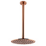 Arezzo Rose Gold Round Shower Package with Concealed Valve + Ceiling Mounted Head  Newest Large Image