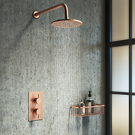 Arezzo Rose Gold Round Shower Package with Concealed Valve + Head Medium Image