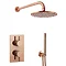 Arezzo Rose Gold Round Shower System with Twin Valve with Diverter, Wall Mounted Head + Handset  Feature Large Image