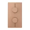 Arezzo Rose Gold Round Shower System with Twin Valve with Diverter, Wall Mounted Head + Handset  In Bathroom Large Image