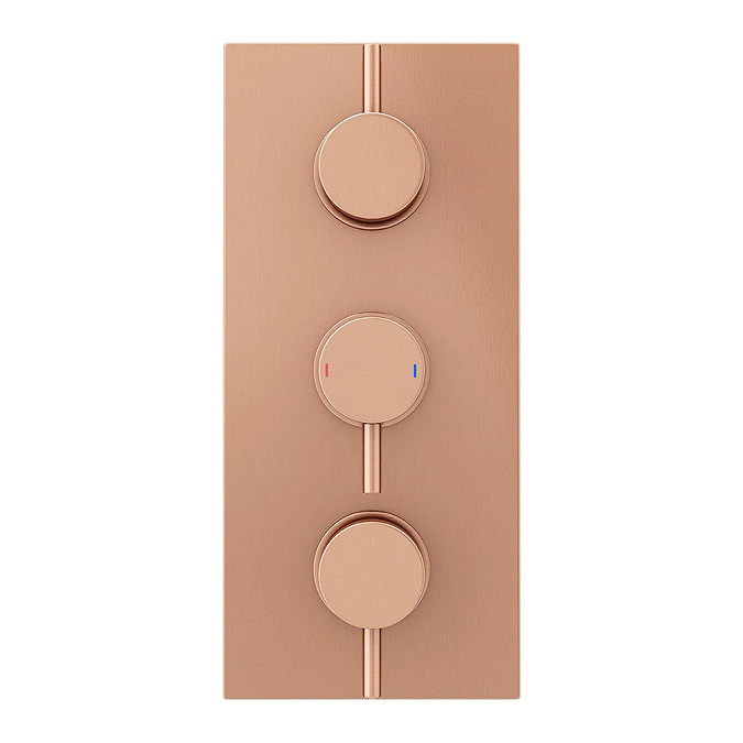 Arezzo Rose Gold Round Thermostatic Shower Pack with Ceiling Mounted Head + Handset  Feature Large Image