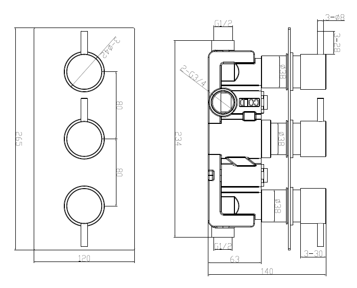 Arezzo Rose Gold Round Thermostatic Shower Pack with Ceiling Mounted Head + Handset