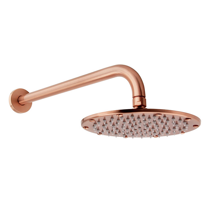 Arezzo Rose Gold Round Thermostatic Shower Pack with Wall Mounted Head + Handset  additional Large Image