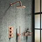 Arezzo Rose Gold Round Thermostatic Shower Pack with Wall Mounted Head + Handset Large Image