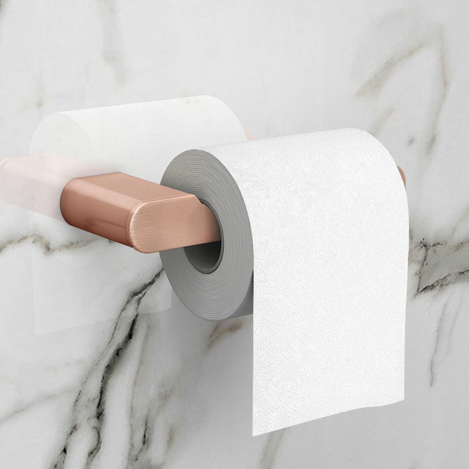 Arezzo Rose Gold Toilet Roll Holder  Profile Large Image