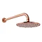 Arezzo Round 195mm Rose Gold Fixed Shower Head + Wall Mounted Arm  Profile Large Image