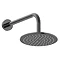 Arezzo Round 200mm Twilight Black Chrome Fixed Shower Head + Wall Mounted Arm