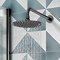 Arezzo Round 200mm Twilight Black Chrome Fixed Shower Head + Wall Mounted Arm