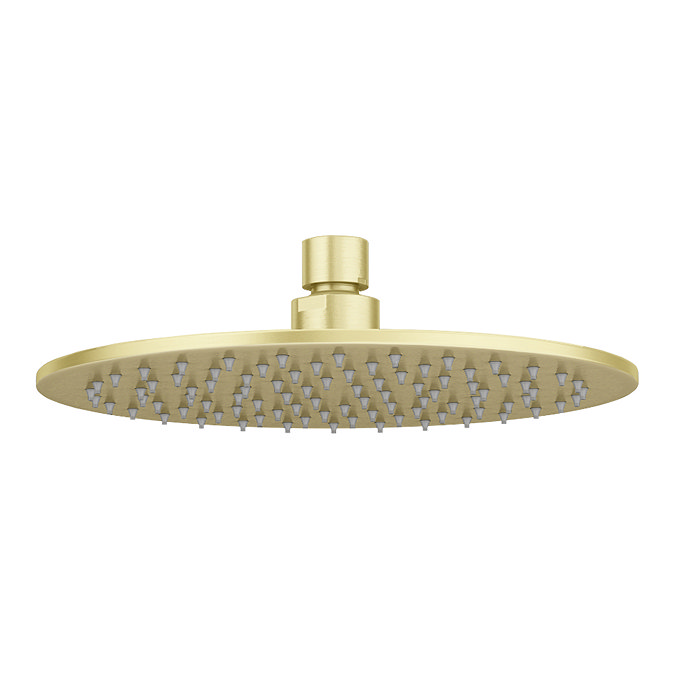 Arezzo Round 200mm Brushed Brass Fixed Shower Head Large Image