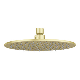 Arezzo Round 200mm Brushed Brass Fixed Shower Head Large Image