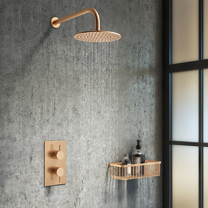 Arezzo Round 200mm Brushed Bronze Fixed Shower Head  Feature Large Image