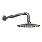 Arezzo Round 200mm Brushed Gunmetal Grey Fixed Shower Head + Wall Mounted Arm Profile Large Image