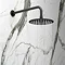 Arezzo Round 200mm Matt Black Fixed Shower Head + Wall Mounted Arm Large Image